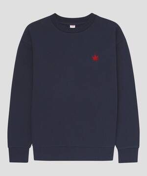 NEW BOAST men's fleece crewneck sweatshirt in navy